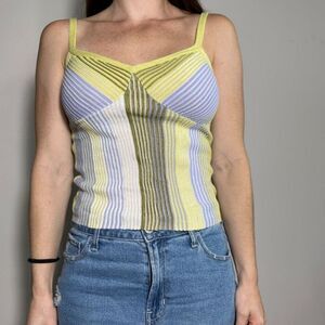 Ideology Bohemian Multicolor Geometric Print Tank Top Size Small